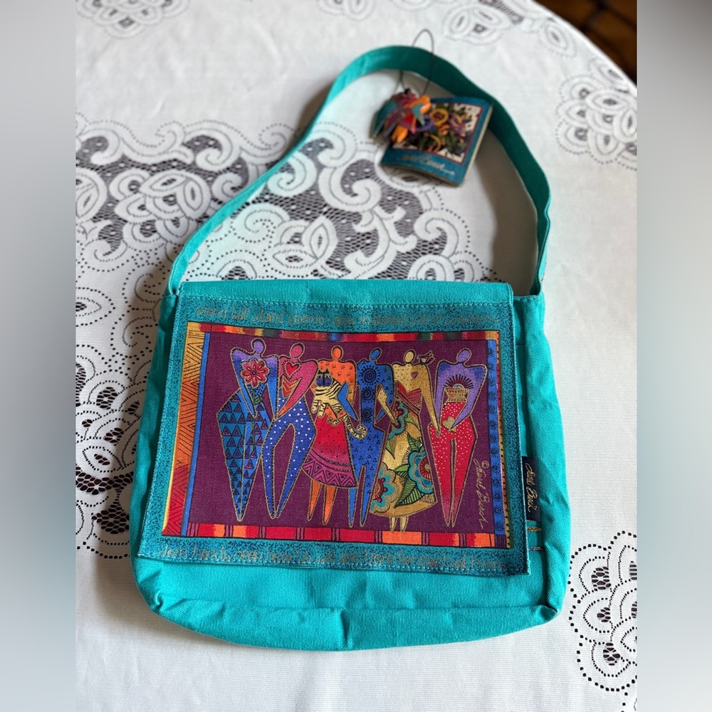 Laurel Burch Join Hands Open Hearts Unity People Cat Bird Flower Zipper
Tote Bag